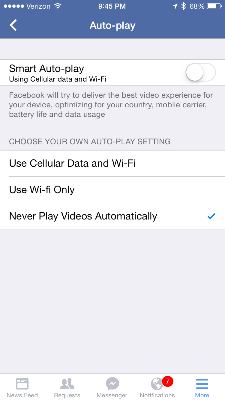 how to change facebook autoplay 2015 2014 auto-play options